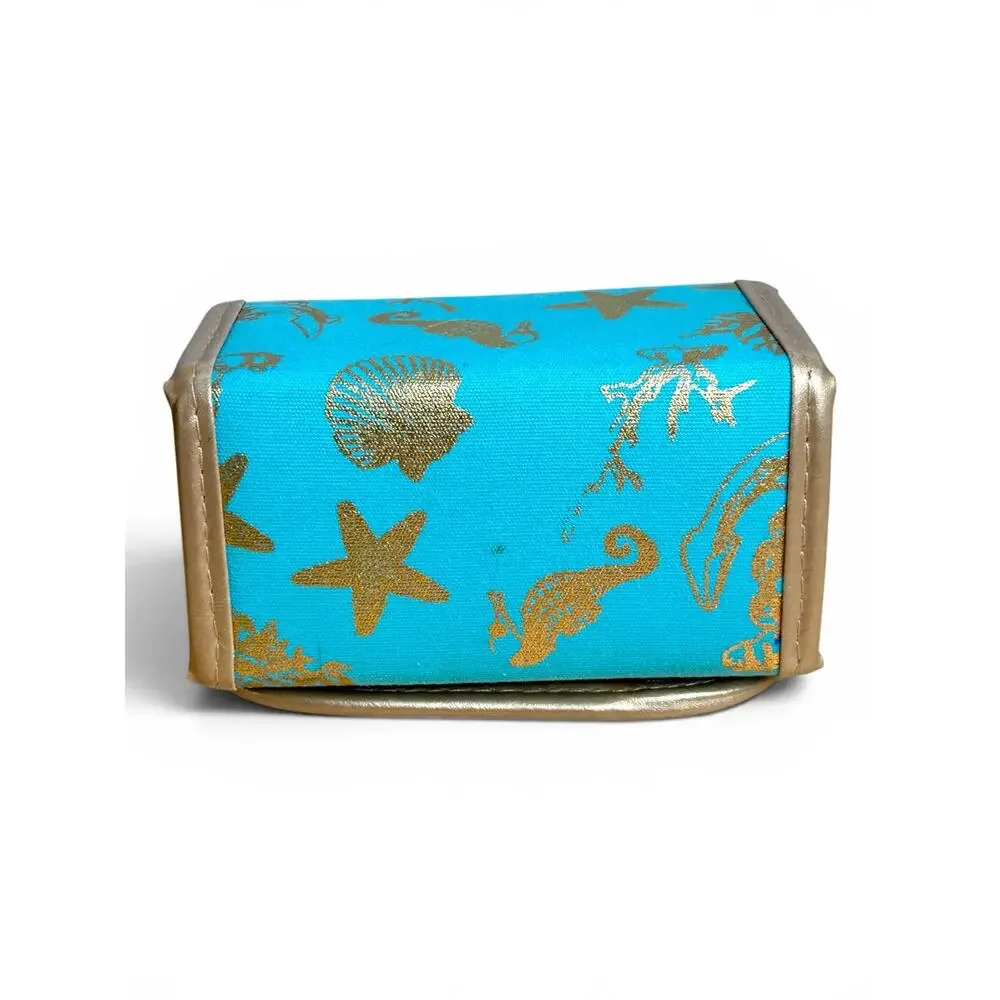 Macbeth Collection Margaret Josephs Travel Jewelry Roll Turquoise Gold Sea Life